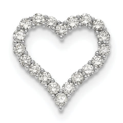 14k White Gold 2 carat Lab Grown Diamond VS+ F+ Complete Heart Chain Slide Pendant