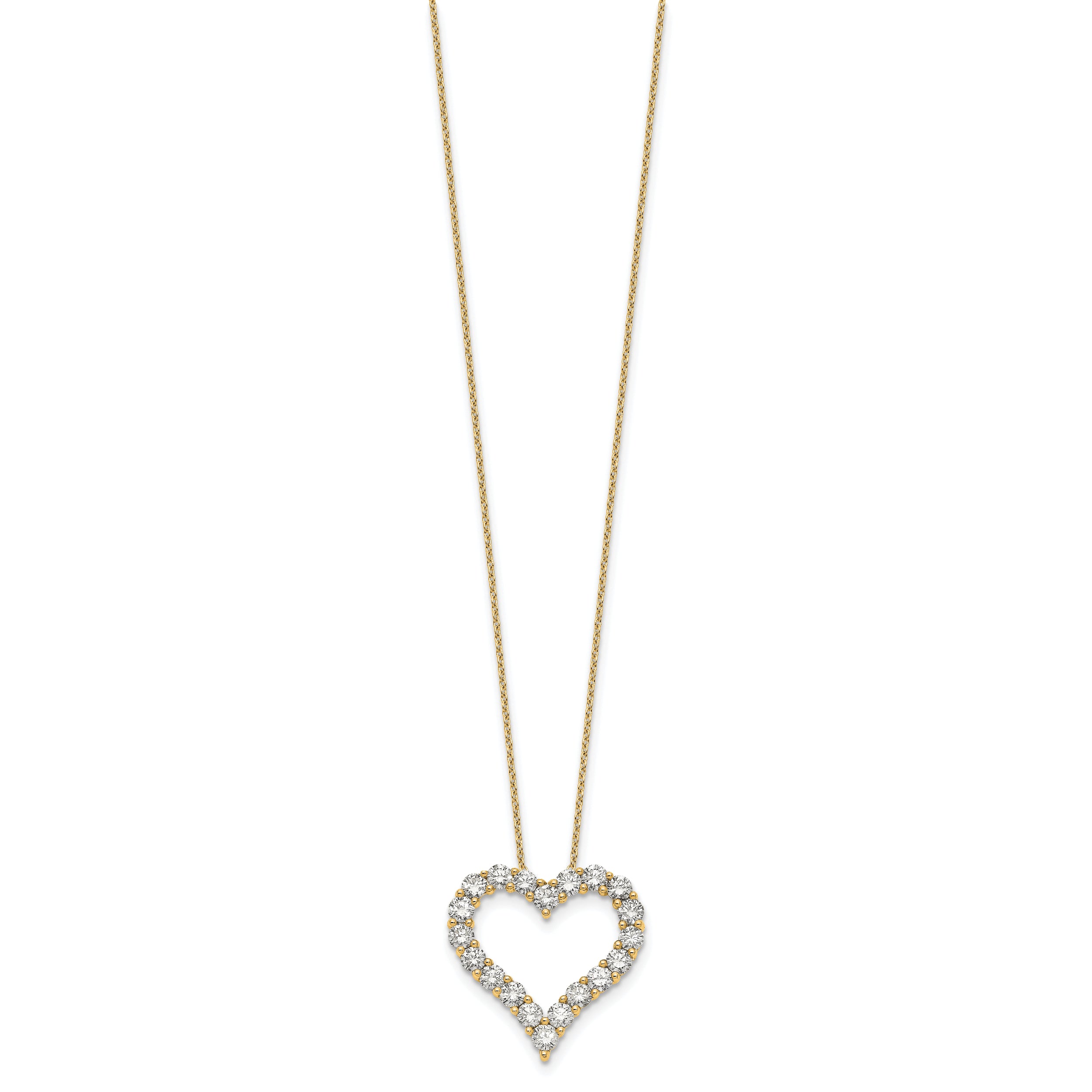 14k 2 carat Lab Grown Diamond VS/SI+ G+ Complete 18 inch Heart Pendant Necklace