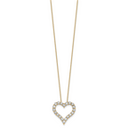 14k 2 carat Lab Grown Diamond VS/SI+ G+ Complete 18 inch Heart Pendant Necklace