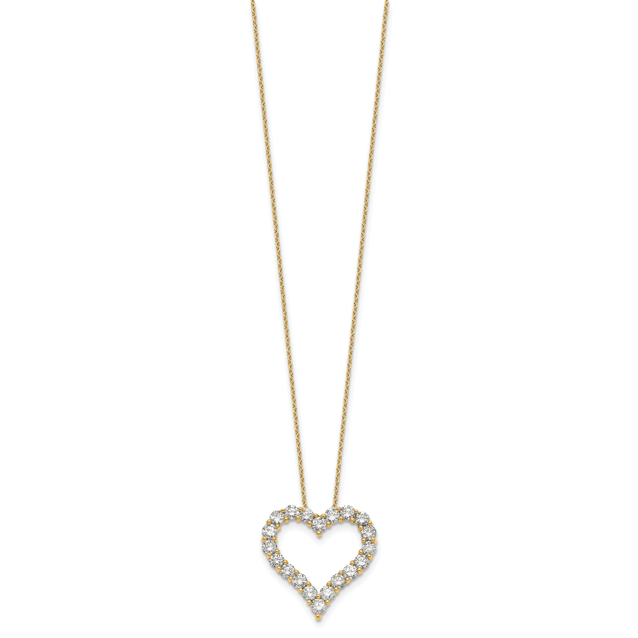 14k 2 carat Lab Grown Diamond VS/SI+ G+ Complete 18 inch Heart Pendant Necklace