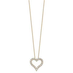 14k 2 carat Lab Grown Diamond VS/SI+ G+ Complete 18 inch Heart Pendant Necklace