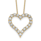 14k 2 carat Lab Grown Diamond VS/SI+ G+ Complete 18 inch Heart Pendant Necklace