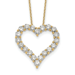 14k 2 carat Lab Grown Diamond VS/SI+ G+ Complete 18 inch Heart Pendant Necklace