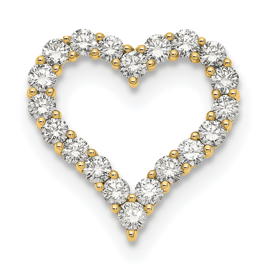 14k 2 carat Lab Grown Diamond VS/SI+ G+ Complete Heart Chain Slide Pendant
