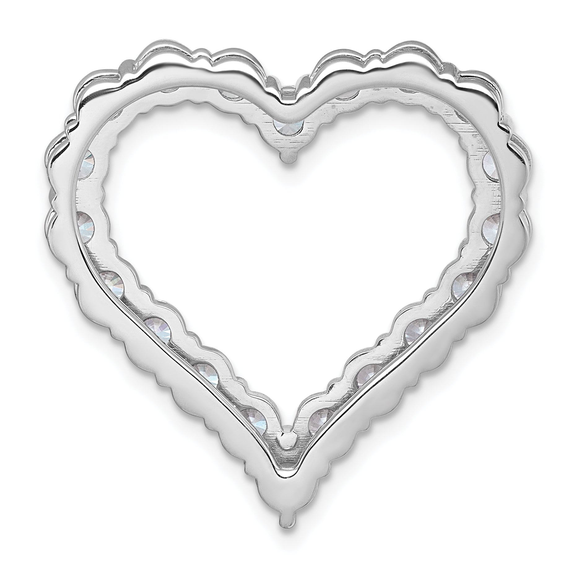 14k White Gold 4 carat Lab Grown Diamond VS+ F+ Complete 18 inch Heart Pendant Necklace