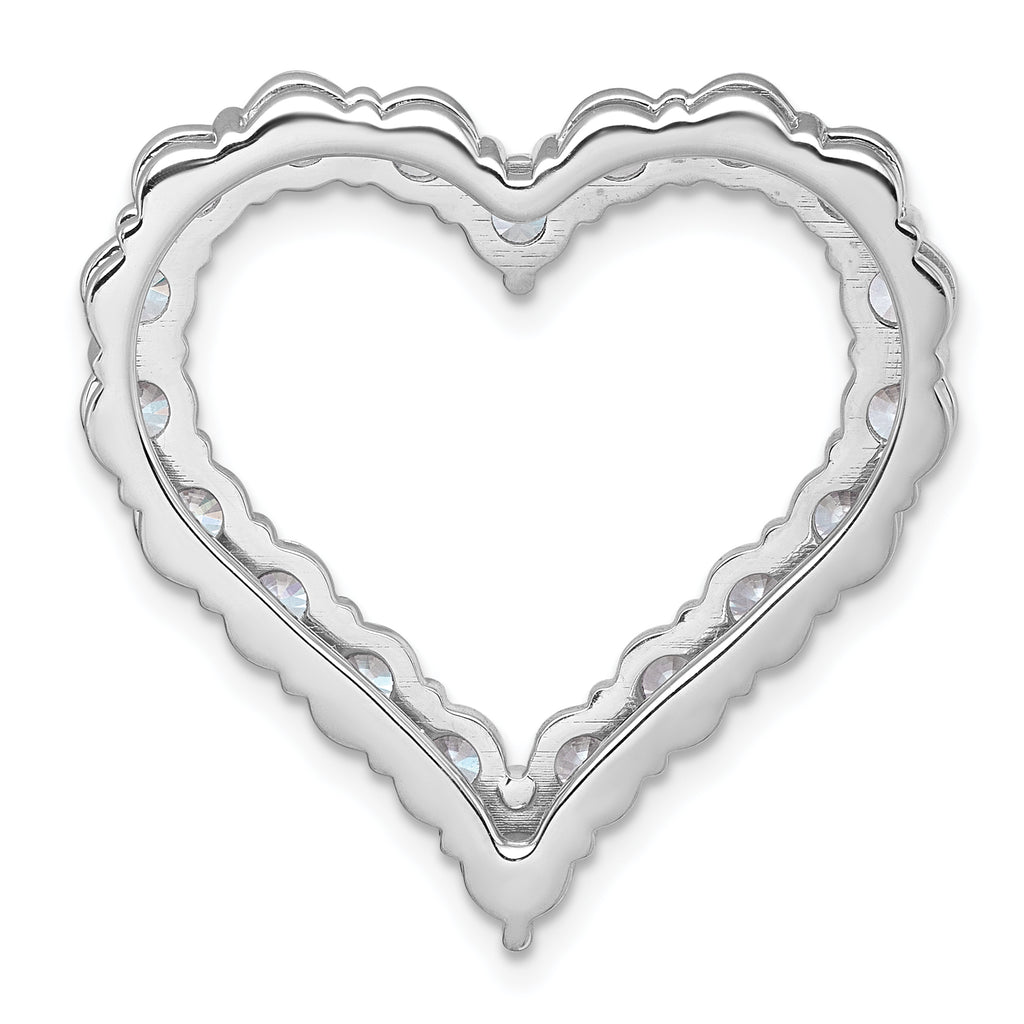 14k White Gold 4 carat Lab Grown Diamond VS+ F+ Complete 18 inch Heart Pendant Necklace