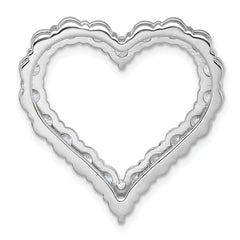 14k White Gold 4 carat Lab Grown Diamond VS+ F+ Complete 18 inch Heart Pendant Necklace