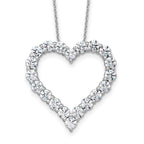 14k White Gold 4 carat Lab Grown Diamond VS+ F+ Complete 18 inch Heart Pendant Necklace