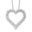 14k White Gold 4 carat Lab Grown Diamond VS+ F+ Complete 18 inch Heart Pendant Necklace