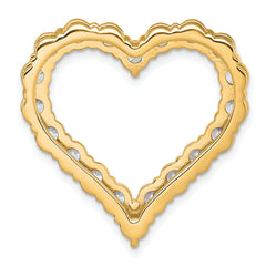 14k 4 carat Lab Grown Diamond VS+ F+ Complete Heart Chain Slide Pendant