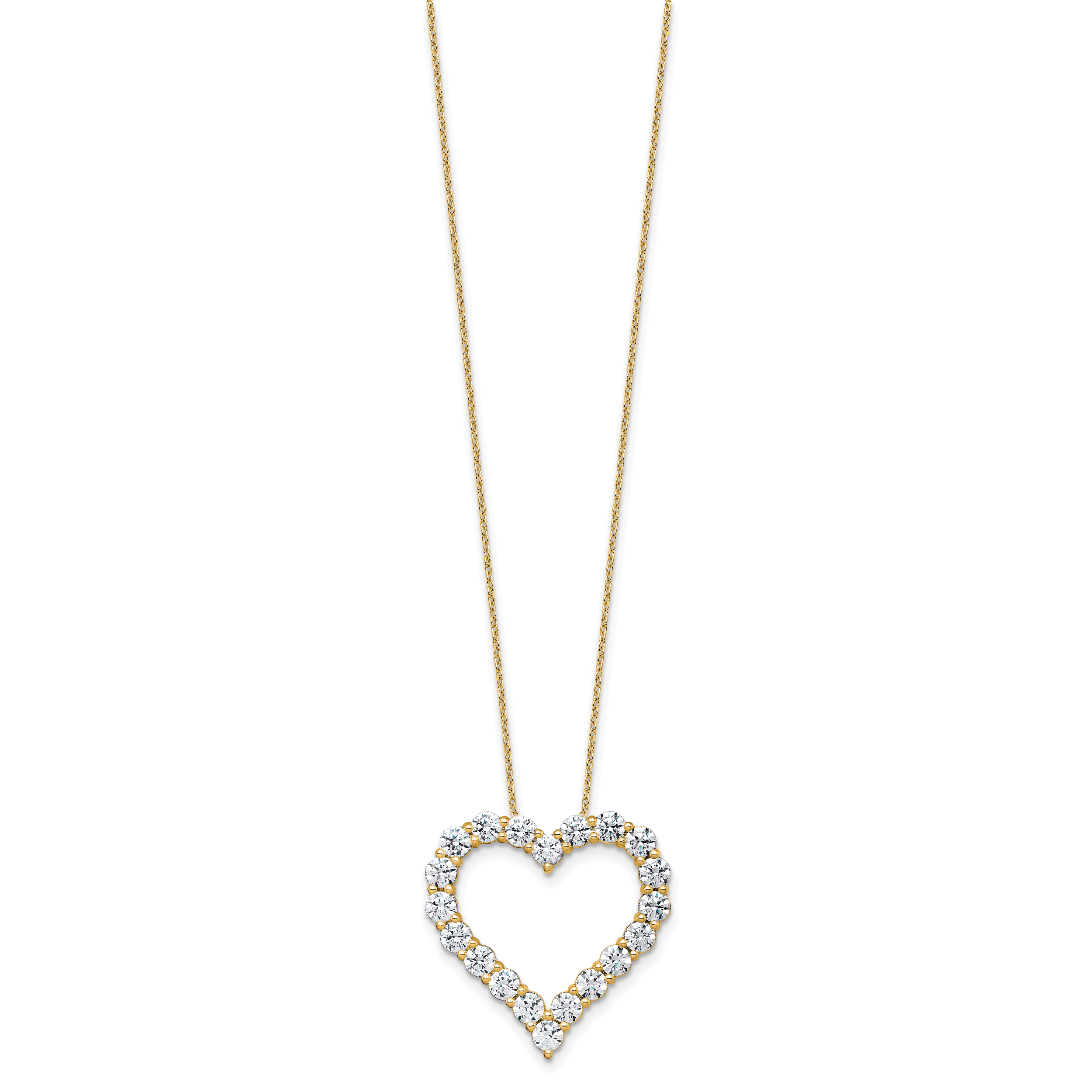 14k 4 carat Lab Grown Diamond VS+ F+ Complete 18 inch Heart Pendant Necklace Secondary image