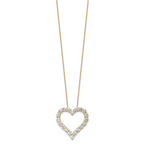 14k 4 carat Lab Grown Diamond VS+ F+ Complete 18 inch Heart Pendant Necklace