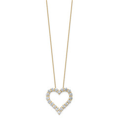 14k 4 carat Lab Grown Diamond VS+ F+ Complete 18 inch Heart Pendant Necklace