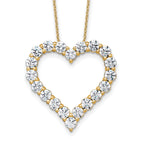 14k 4 carat Lab Grown Diamond VS+ F+ Complete 18 inch Heart Pendant Necklace