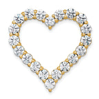 14k 4 carat Lab Grown Diamond VS+ F+ Complete Heart Chain Slide Pendant