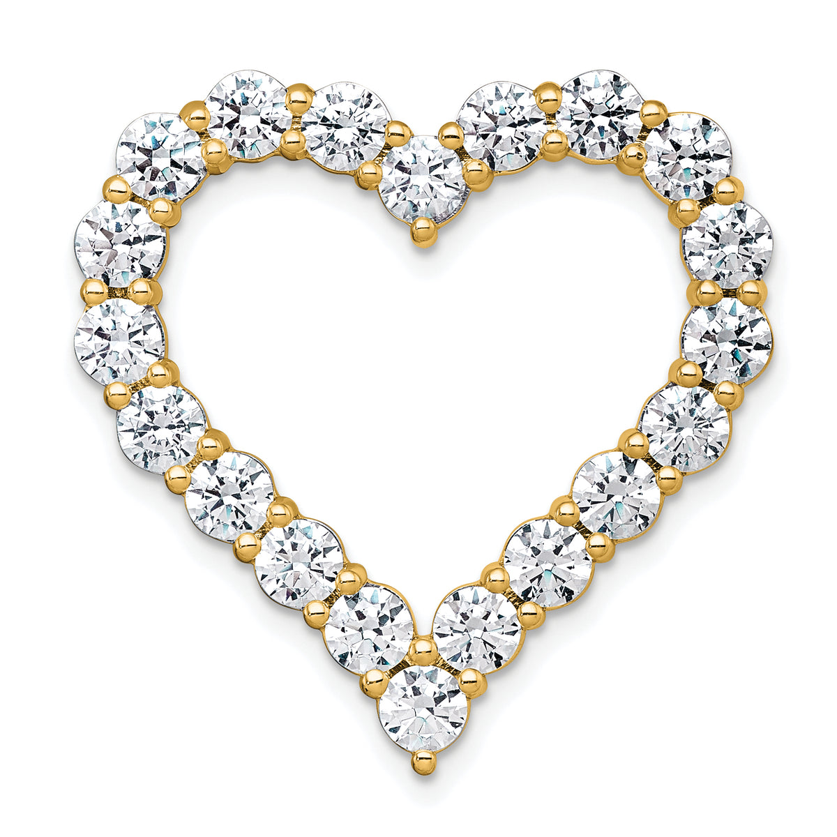 14k 4 carat Lab Grown Diamond VS+ F+ Complete Heart Chain Slide Pendant