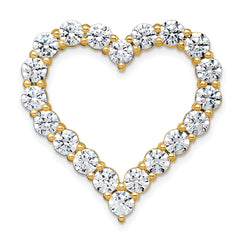 14k 4 carat Lab Grown Diamond VS+ F+ Complete Heart Chain Slide Pendant