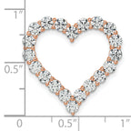 14k Rose Gold 3 carat Lab Grown Diamond VS/SI+ G+ Complete Heart Chain Slide Pendant