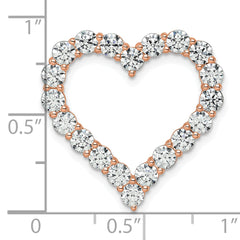 14k Rose Gold 3 carat Lab Grown Diamond VS/SI+ G+ Complete Heart Chain Slide Pendant