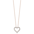 14k Rose Gold 3 carat Lab Grown Diamond VS/SI+ G+ Complete 18 inch Heart Pendant Necklace