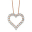 14k Rose Gold 3 carat Lab Grown Diamond VS/SI+ G+ Complete 18 inch Heart Pendant Necklace