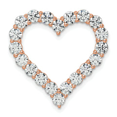 14k Rose Gold 3 carat Lab Grown Diamond VS/SI+ G+ Complete Heart Chain Slide Pendant