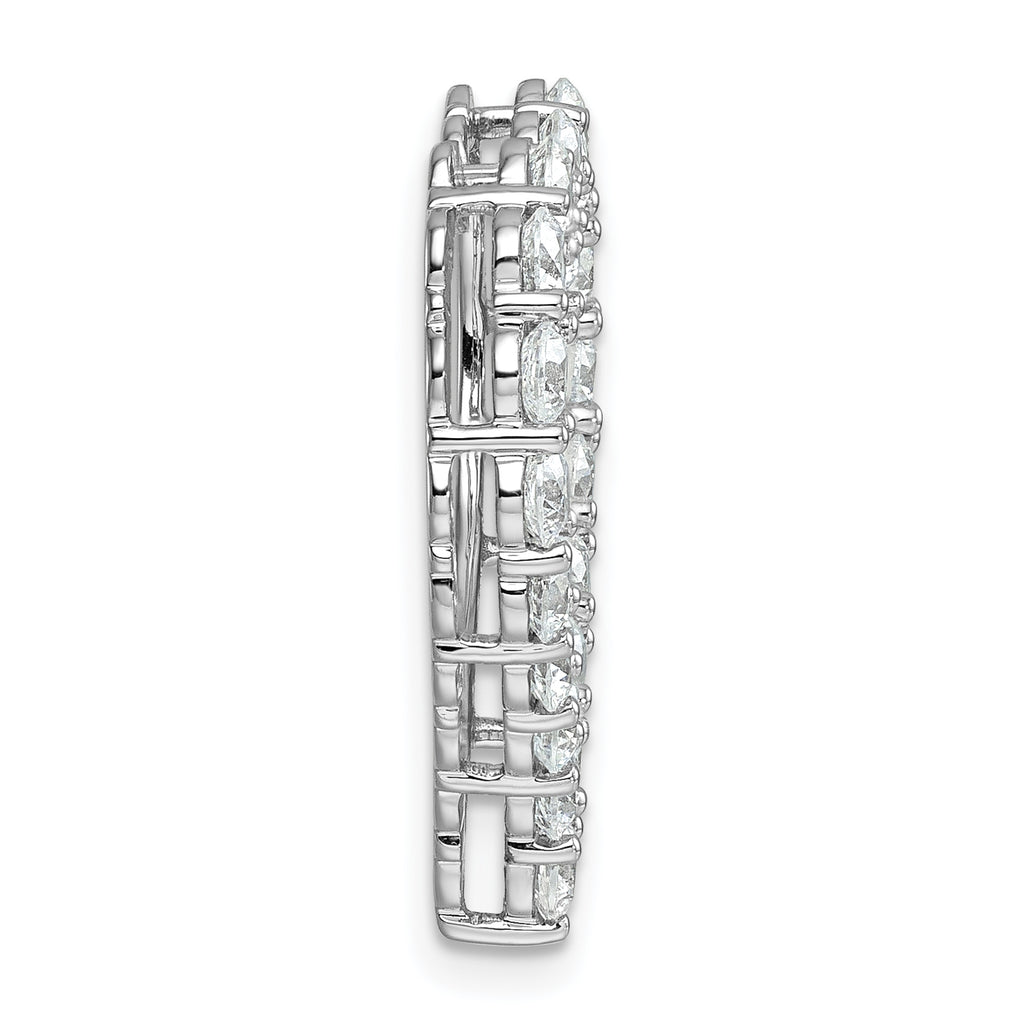 14k White Gold 3 carat Lab Grown Diamond VS/SI+ G+ Complete Heart Chain Slide Pendant