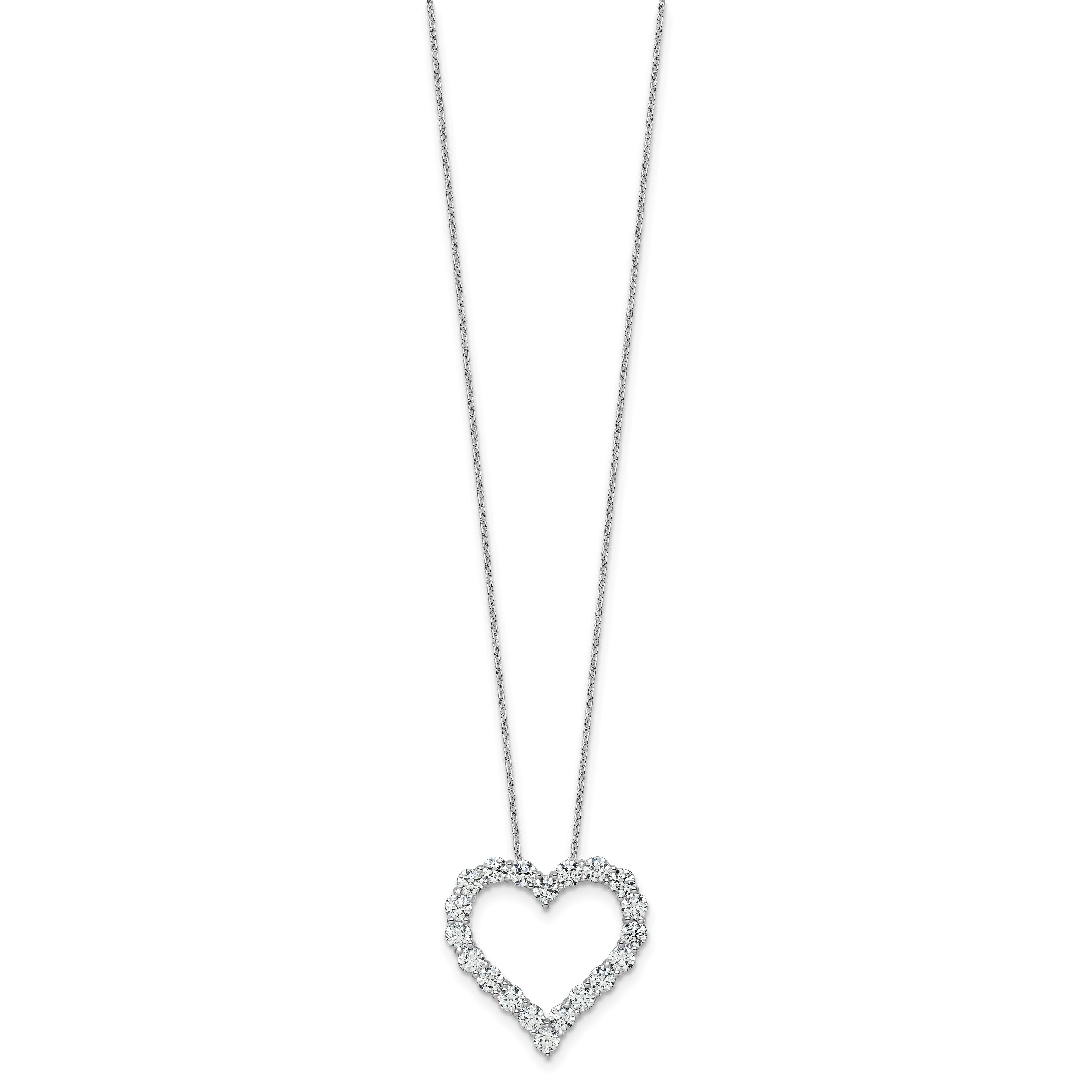14k White Gold 3 carat Lab Grown Diamond VS/SI+ G+ Complete 18 inch Heart Pendant Necklace Secondary image