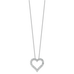 14k White Gold 3 carat Lab Grown Diamond VS/SI+ G+ Complete 18 inch Heart Pendant Necklace