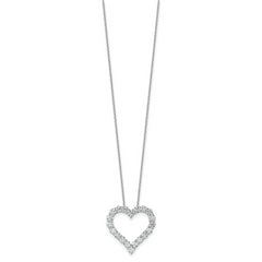 14k White Gold 3 carat Lab Grown Diamond VS/SI+ G+ Complete 18 inch Heart Pendant Necklace