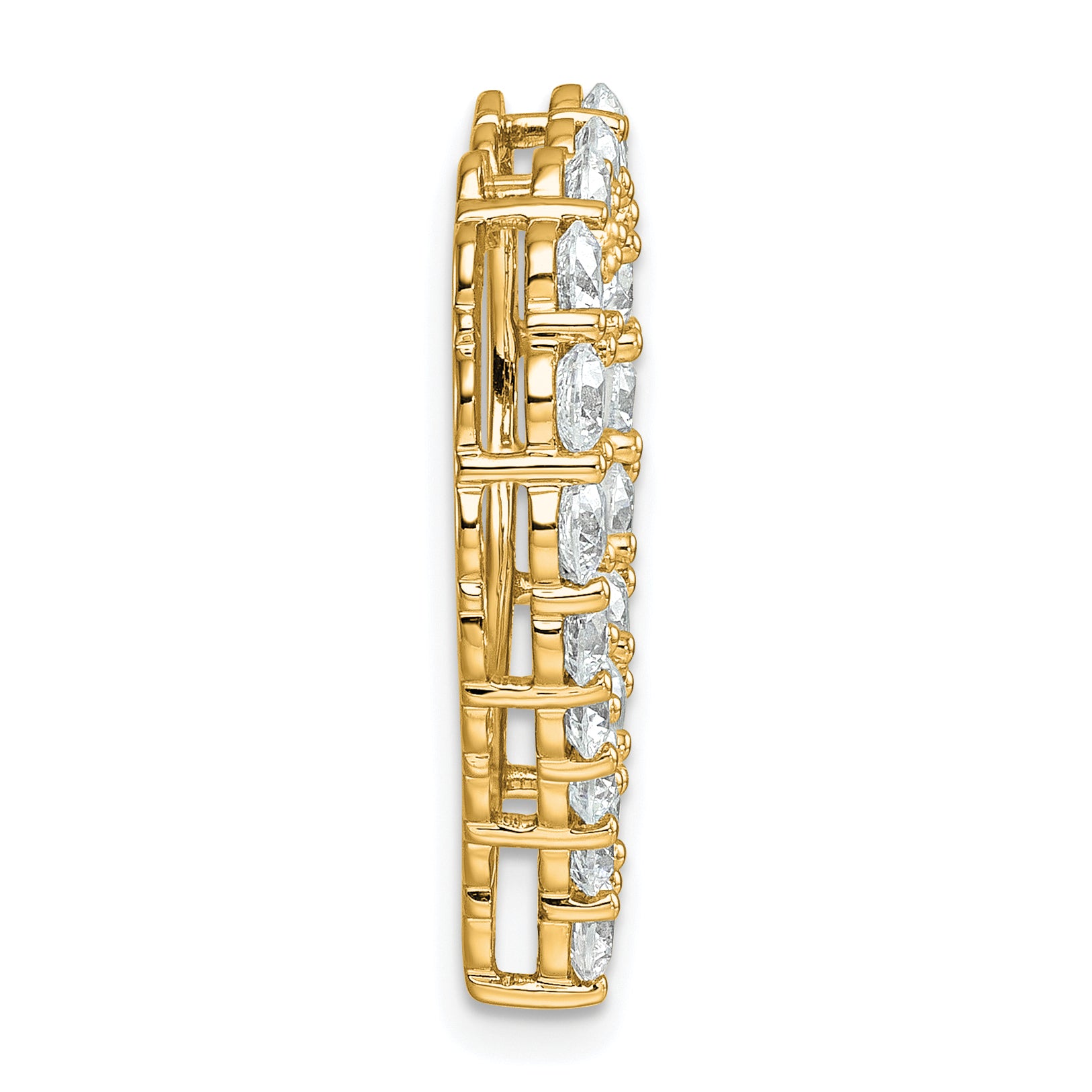 14k 3 carat Lab Grown Diamond VS/SI+ G+ Complete Heart Chain Slide Pendant Secondary image