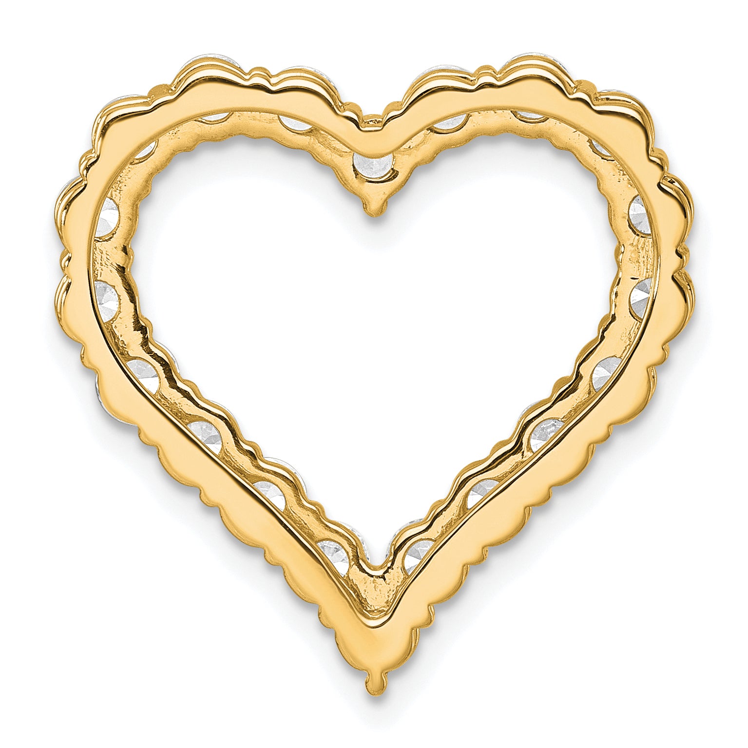 14k 3 carat Lab Grown Diamond VS/SI+ G+ Complete Heart Chain Slide Pendant
