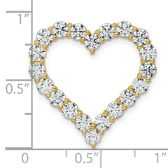 14k 3 carat Lab Grown Diamond VS/SI+ G+ Complete Heart Chain Slide Pendant