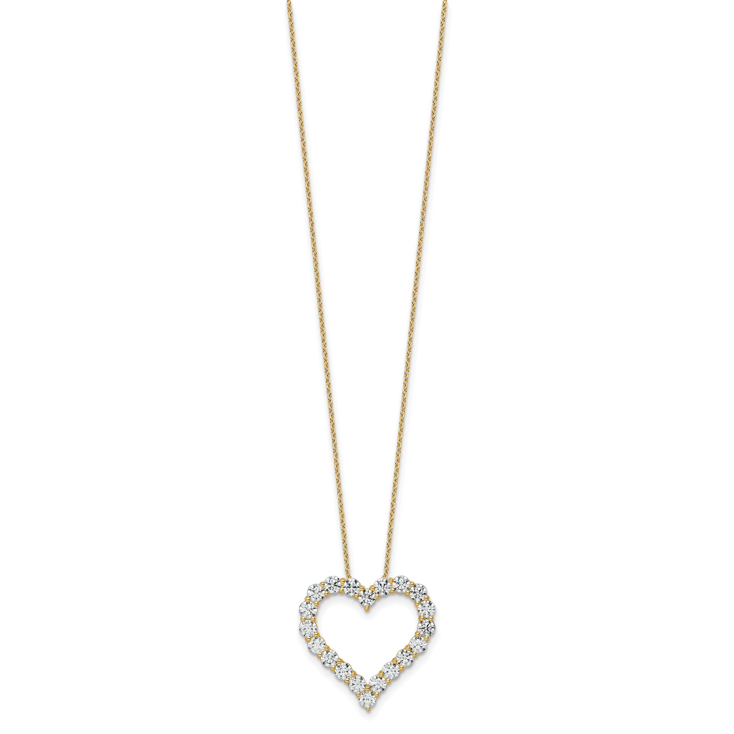 14k 3 carat Lab Grown Diamond VS/SI+ G+ Complete 18 inch Heart Pendant Necklace Secondary image