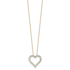 14k 3 carat Lab Grown Diamond VS/SI+ G+ Complete 18 inch Heart Pendant Necklace