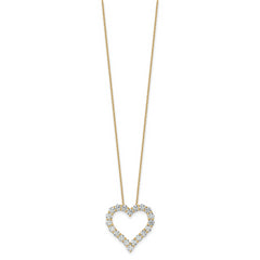 14k 3 carat Lab Grown Diamond VS/SI+ G+ Complete 18 inch Heart Pendant Necklace