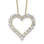 14k 3 carat Lab Grown Diamond VS/SI+ G+ Complete 18 inch Heart Pendant Necklace