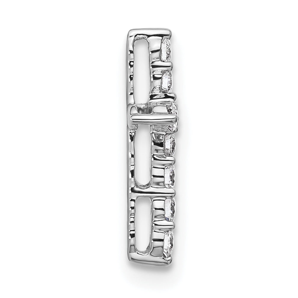 14k White Gold 1/5 carat Lab Grown Diamond VS/SI+ G+ Complete Cross Chain Slide Pendant Secondary image