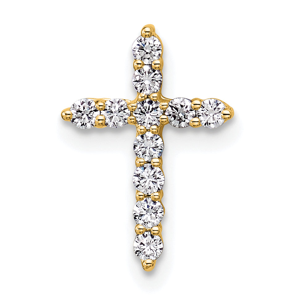 14k 1/5 carat Lab Grown Diamond VS+ F+ Complete Cross Chain Slide Pendant