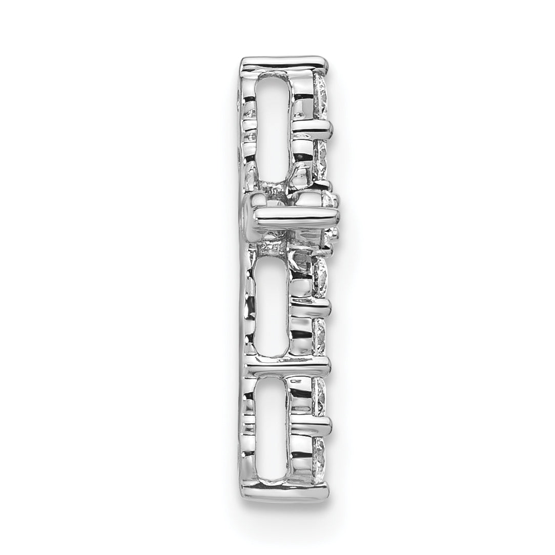 14k White Gold 1/3 carat Lab Grown Diamond VS/SI+ G+ Complete Cross Chain Slide Pendant Secondary image
