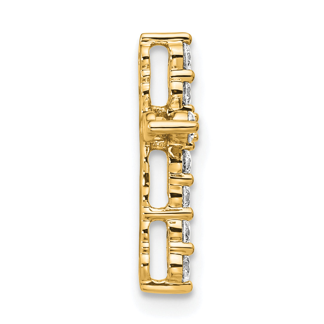 14k 1/3 carat Lab Grown Diamond VS/SI+ G+ Complete Cross Chain Slide Pendant Secondary image
