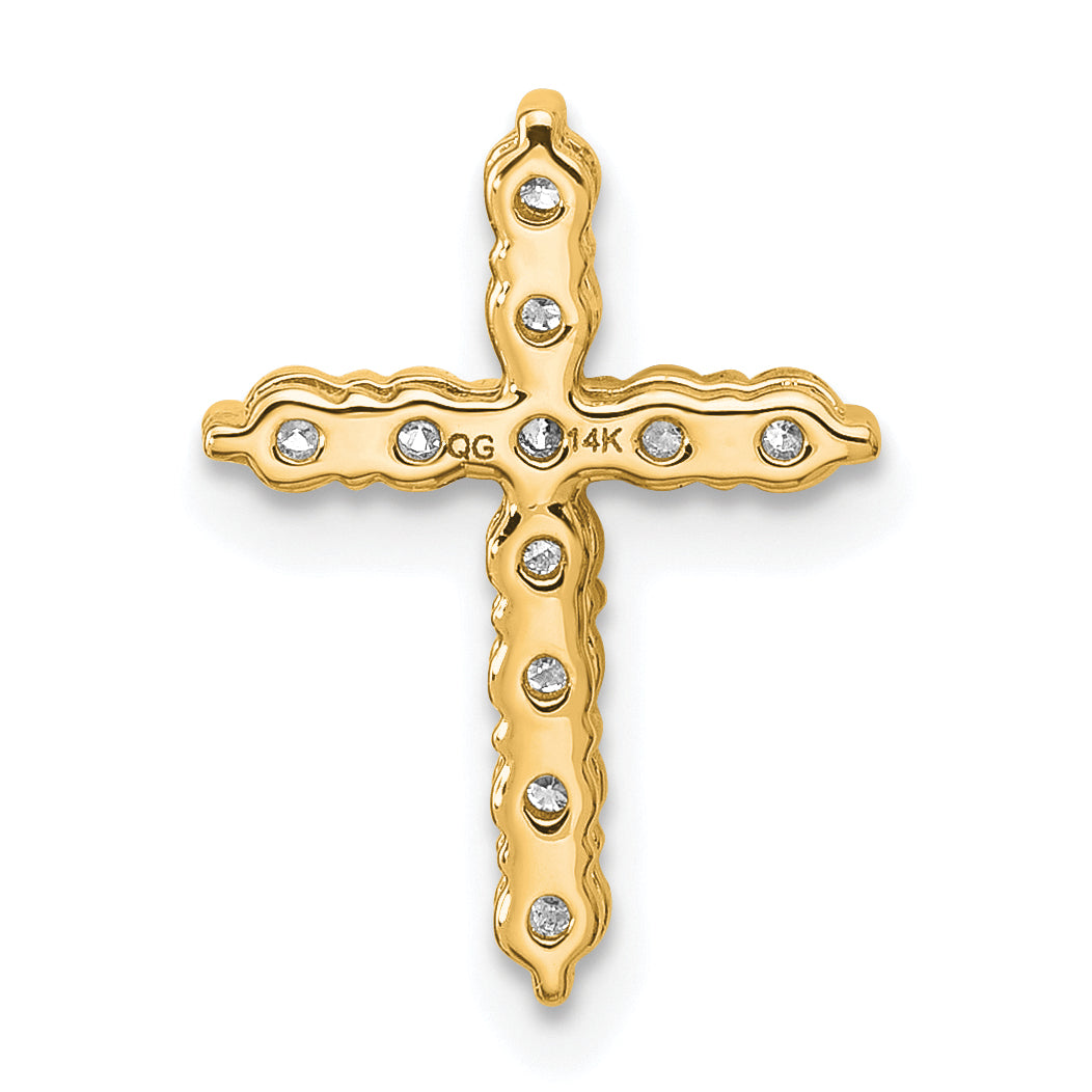14k 1/3 carat Lab Grown Diamond VS/SI+ G+ Complete Cross Chain Slide Pendant