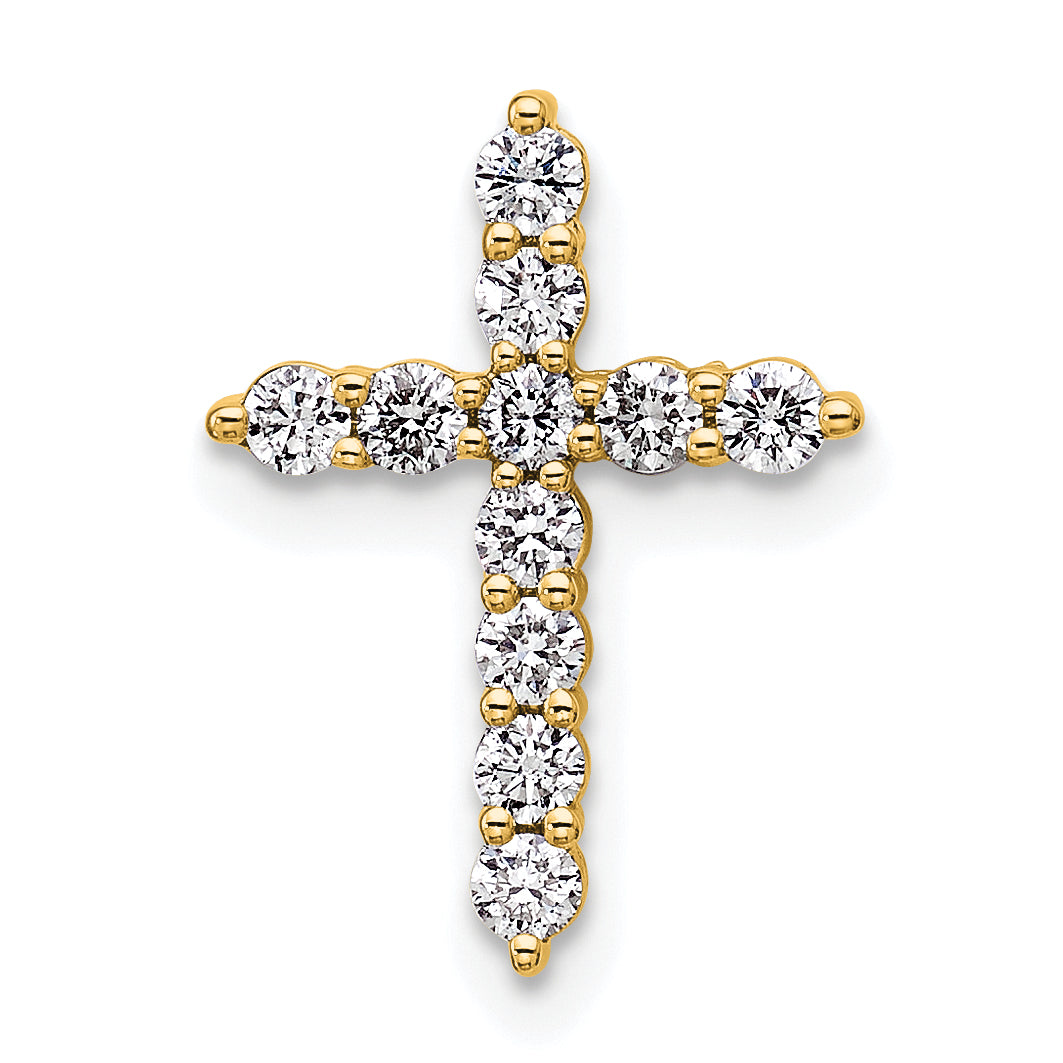 14k 1/3 carat Lab Grown Diamond VS+ F+ Complete Cross Chain Slide Pendant