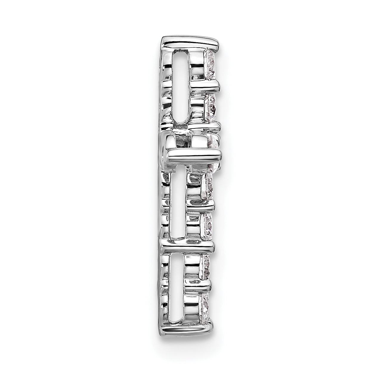 14k White Gold 1/2 carat Lab Grown Diamond VS/SI+ G+ Complete Cross Chain Slide Pendant Secondary image