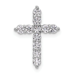 14k White Gold 1/2 carat Lab Grown Diamond VS+ F+ Complete Cross Chain Slide Pendant