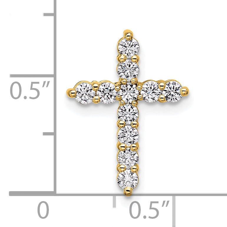 14k 1/2 carat Lab Grown Diamond VS/SI+ G+ Complete Cross Chain Slide Pendant