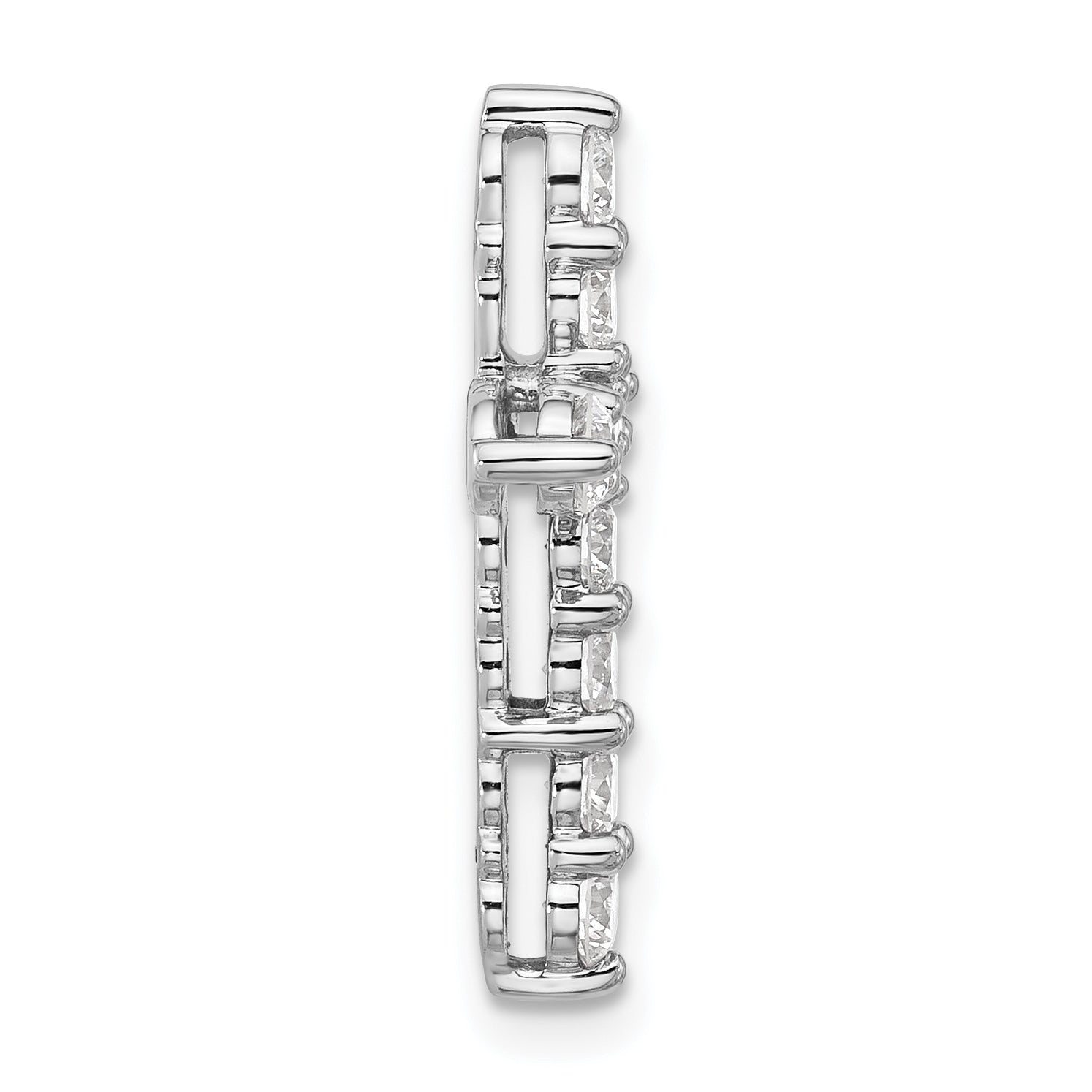 14k White Gold 1 carat Lab Grown Diamond VS/SI+ G+ Complete Cross Chain Slide Pendant Secondary image