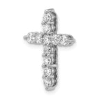 14k White Gold 4 carat Lab Grown Diamond VS+ F+ Complete Cross Chain Slide Pendant