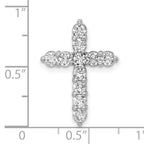 14k White Gold 1 carat Lab Grown Diamond VS/SI+ G+ Complete Cross Chain Slide Pendant