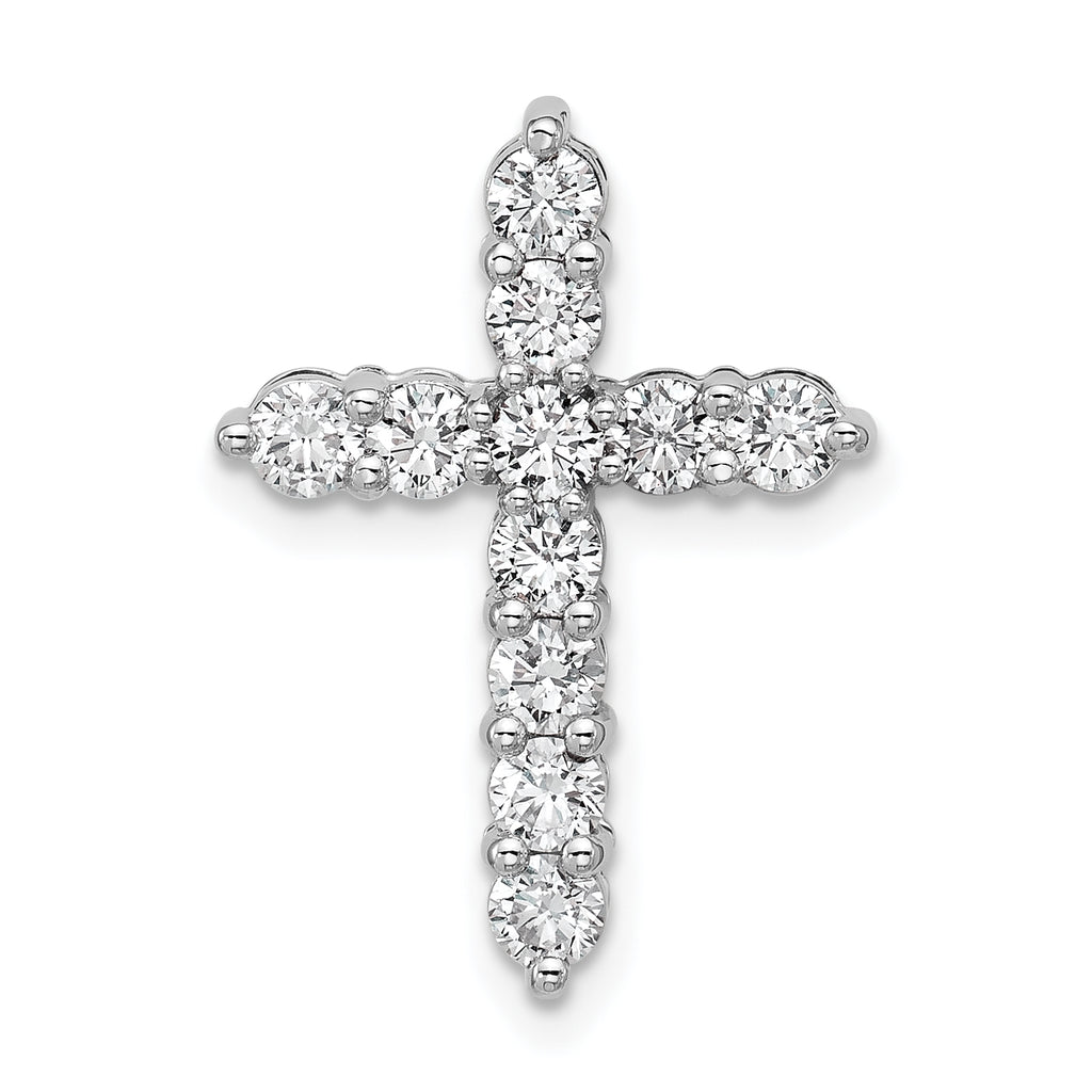 14k White Gold 4 carat Lab Grown Diamond VS+ F+ Complete Cross Chain Slide Pendant